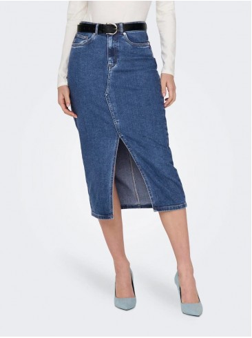 Classic blue denim skirt - Only medium length, perfect for any occasion - 15324365 Medium Blue Deni