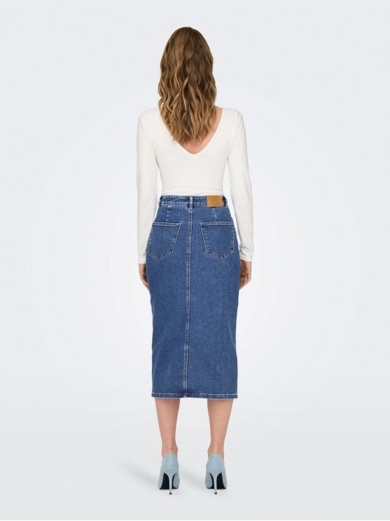 Only Denim Skirt in Medium Blue - Classic Style for Women