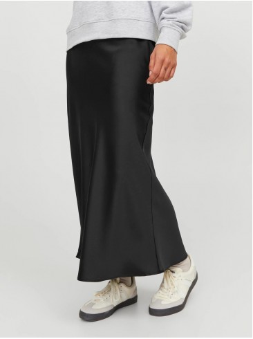 длинная юбка, чёрный, JJXX, модная, стильная, эластан, полиэстер, дизайнерская, 12250268 Black