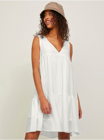 JJXX Snow White Mini Dress in White - Feminine Elegance with a Danish Touch - 12210565 by JJXX