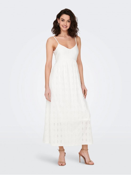 Женское летнее платье белого цвета макси от Only