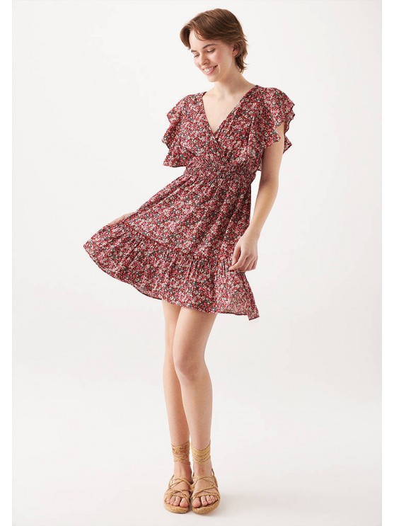 Floral Mini Dress by Mavi in Red for Women