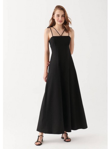 чорні, максі, з льону, сукня, Mavi, 1310099-900