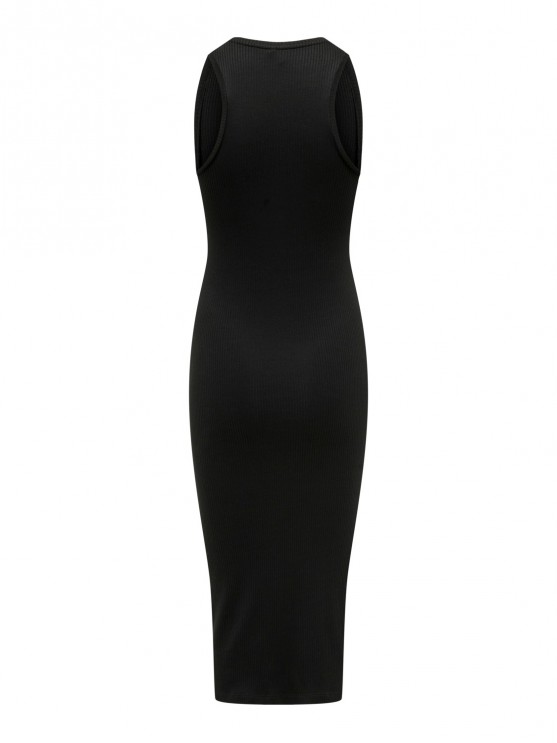 Only - Жіноче трикотажне чорне міді плаття