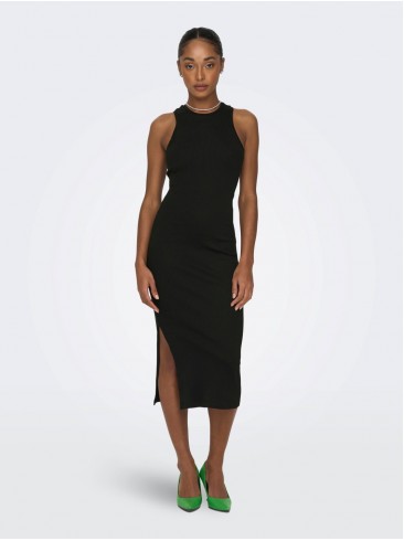 Чорне трикотажне сукня середньої довжини - Only 15270619 Black