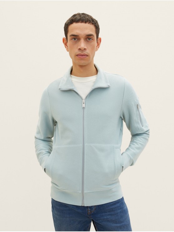 Shop Tom Tailor's Blue Zip-Up Sweatshirt for Men