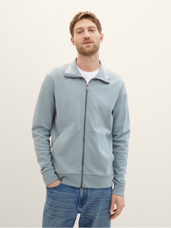 Tom Tailor Men's Gray Zip-up Sweatshirt