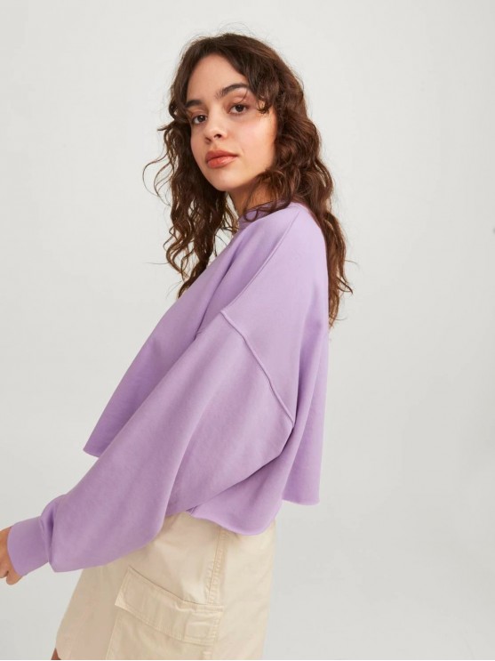 Ladies' JJXX Lilac Cropped Sweatshirt from Denmark