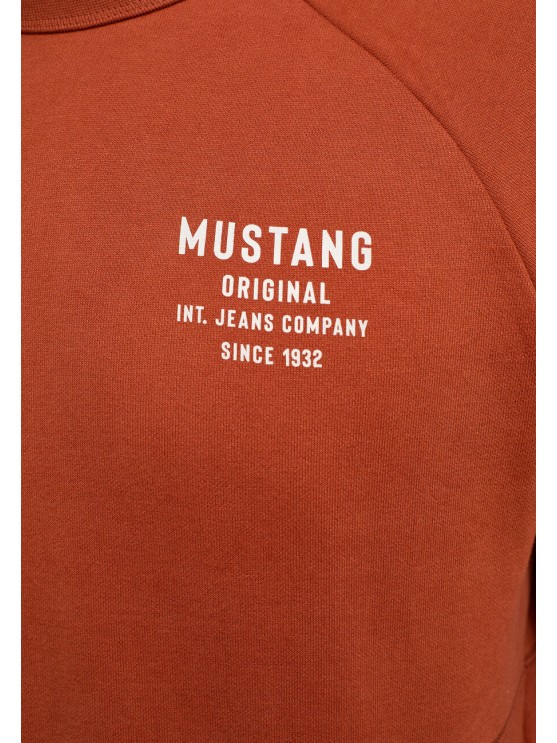 Mustang Men's Terracotta Sweatshirt with English Print