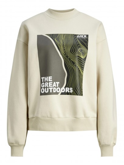 JJXX Ukrainian Print Sweatshirts in Bone White for Women